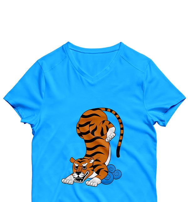 Orange tiger t top shirt